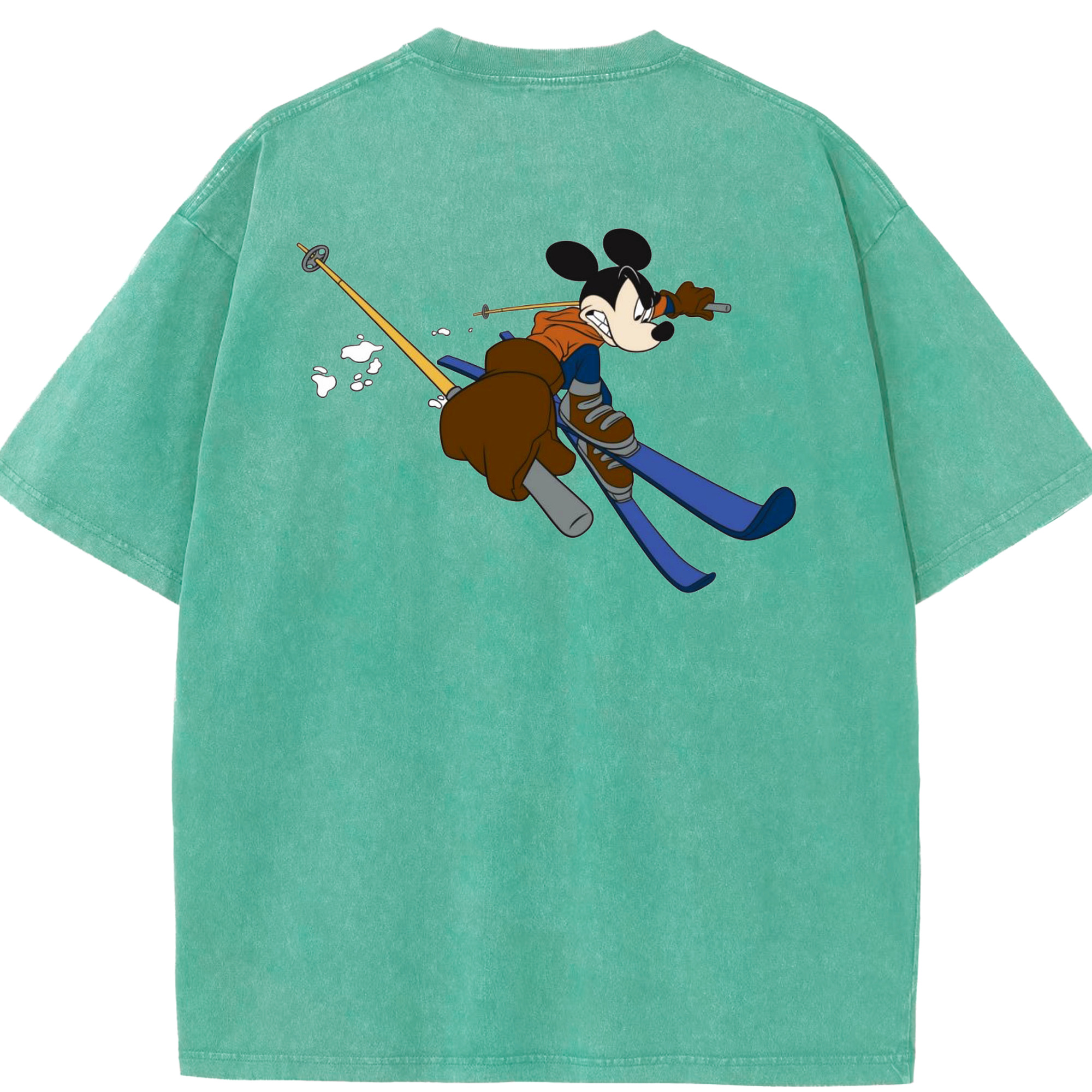 （画像用） ミッキーマウス Mickey Mouse 綿100% ヴィンテージ風 半袖Tシャツ（背面プリント）